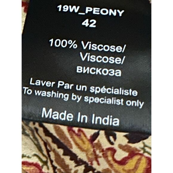 Mes Demoiselles Paris  Floral Print 100% Viscose  19W_ Peony Size: XL - Picture 5 of 6